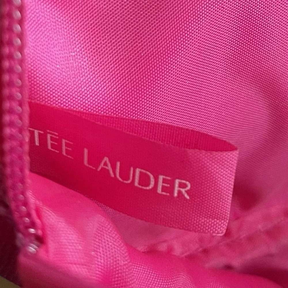 Lilly Pulitzer Estee Lauder Floral Makeup Bag Pink Green Cosmetic Pouch Travel‎